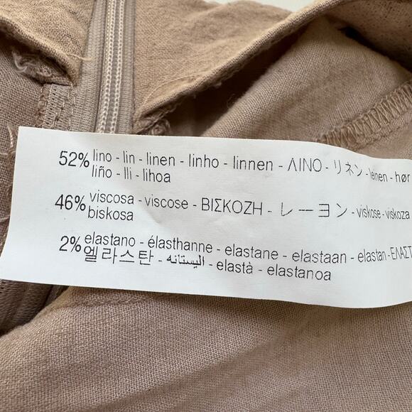 ZARA Button-Down Linen Blend Maxi Skirt Tan Beige size M - Picture 5 of 5